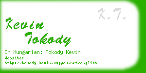 kevin tokody business card